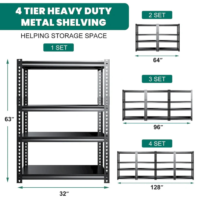 Étagères métalliques, rayonnage de garage robuste, paquet de 3