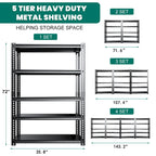 Étagères métalliques, rayonnage de garage robuste, paquet de 3