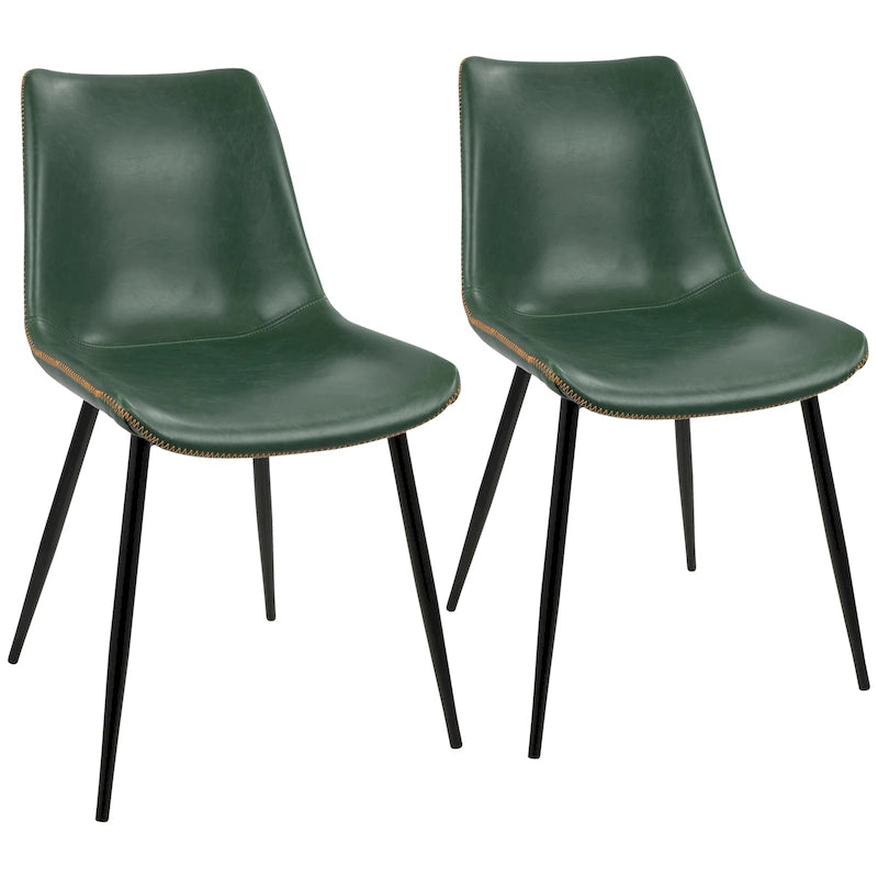 Chaise de salle à manger industrielle en similicuir d'inspiration vintage Carson Carrington (lot de 2)