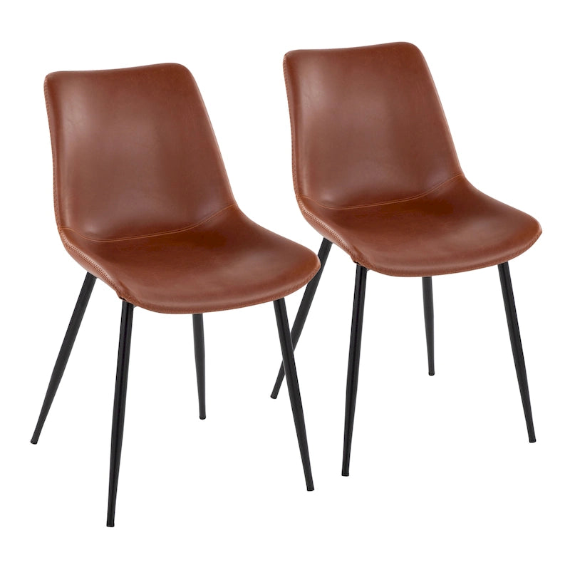 Chaise de salle à manger industrielle en similicuir d'inspiration vintage Carson Carrington (lot de 2)