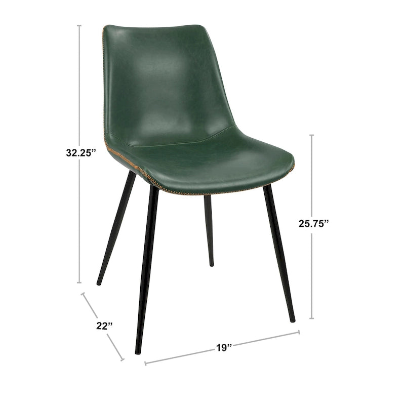 Chaise de salle à manger industrielle en similicuir d'inspiration vintage Carson Carrington (lot de 2)