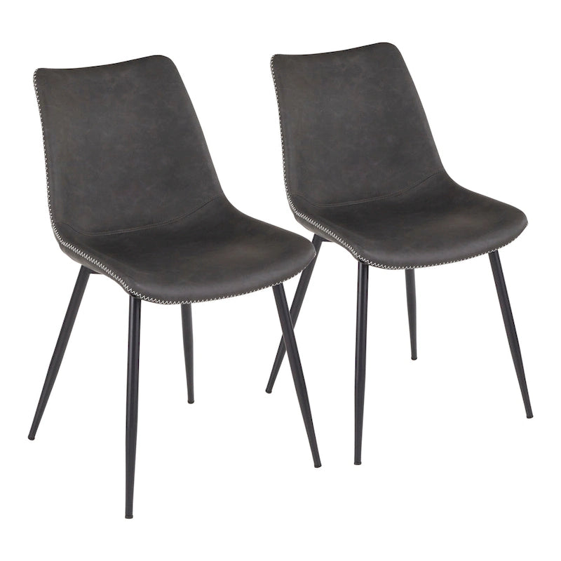 Chaise de salle à manger industrielle en similicuir d'inspiration vintage Carson Carrington (lot de 2)