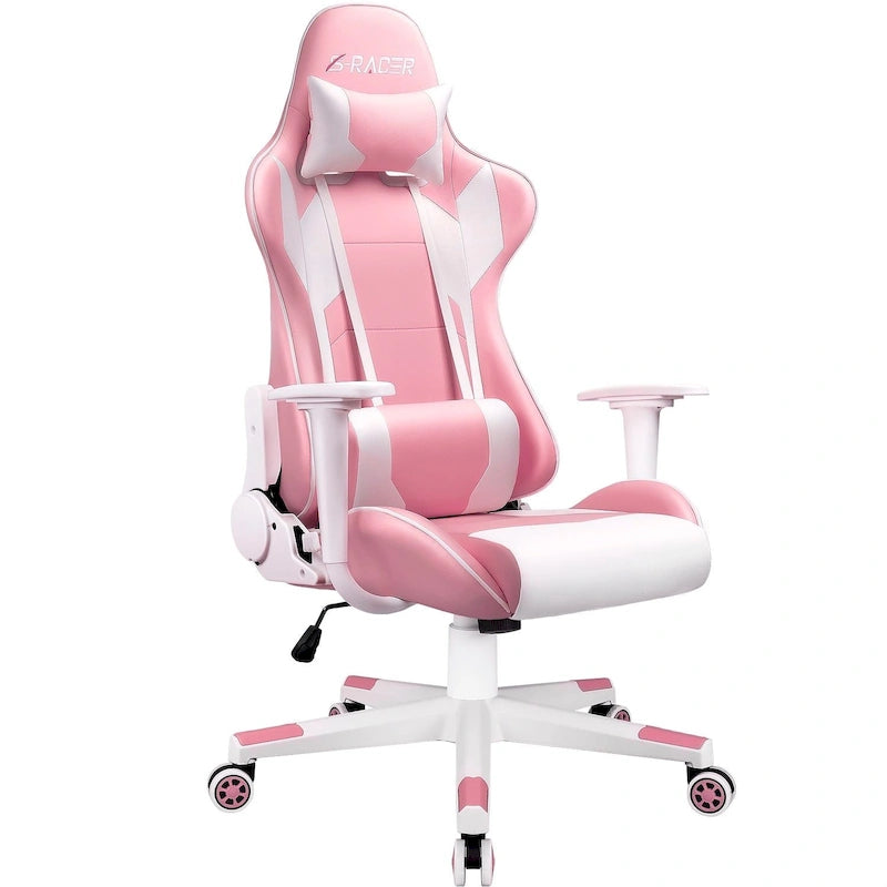Fauteuil de bureau gaming ergonomique en similicuir réglable pivotant