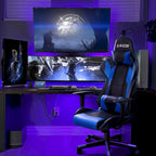 Fauteuil de bureau gaming ergonomique en similicuir réglable pivotant