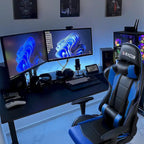 Fauteuil de bureau gaming ergonomique en similicuir réglable pivotant