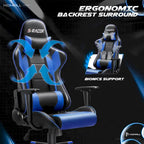Fauteuil de bureau gaming ergonomique en similicuir réglable pivotant