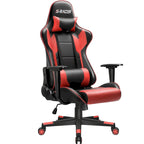 Fauteuil de bureau gaming ergonomique en similicuir réglable pivotant