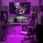 Fauteuil de bureau gaming ergonomique en similicuir réglable pivotant