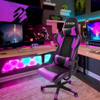 Fauteuil de bureau gaming ergonomique en similicuir réglable pivotant