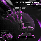 Fauteuil de bureau gaming ergonomique en similicuir réglable pivotant