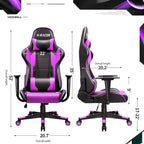 Fauteuil de bureau gaming ergonomique en similicuir réglable pivotant
