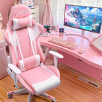 Fauteuil de bureau gaming ergonomique en similicuir réglable pivotant