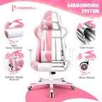 Fauteuil de bureau gaming ergonomique en similicuir réglable pivotant