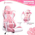 Fauteuil de bureau gaming ergonomique en similicuir réglable pivotant
