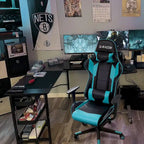 Fauteuil de bureau gaming ergonomique en similicuir réglable pivotant
