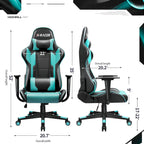 Fauteuil de bureau gaming ergonomique en similicuir réglable pivotant