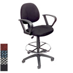   Adjustable Black Loop Arm Drafting Stool with Wheel Casters
