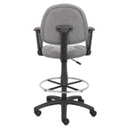 Tabouret de dessinateur noir réglable avec accoudoirs en boucle et roulettes