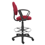 Tabouret de dessinateur noir réglable avec accoudoirs en boucle et roulettes