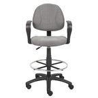 Tabouret de dessinateur noir réglable avec accoudoirs en boucle et roulettes