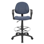 Tabouret de dessinateur noir réglable avec accoudoirs en boucle et roulettes