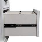 Bureau en L Allyson Park blanc brossé et anthracite