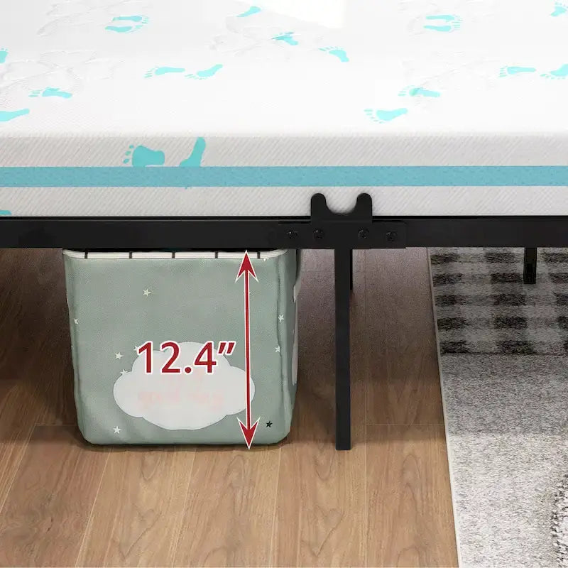 Cadre de lit baldaquin en métal avec tête et pied de lit de style européen orné, acier robuste, convient à votre matelas, montage facile.