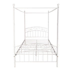 Cadre de lit baldaquin en métal avec tête et pied de lit de style européen orné, acier robuste, convient à votre matelas, montage facile.