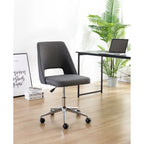  Kimora Office Chair, Linen Upholstery, Roller Wheels