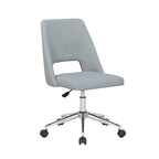 Chaise de bureau Kimora, revêtement en lin, roulettes