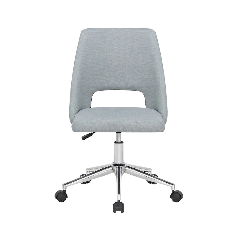 Chaise de bureau Kimora, revêtement en lin, roulettes