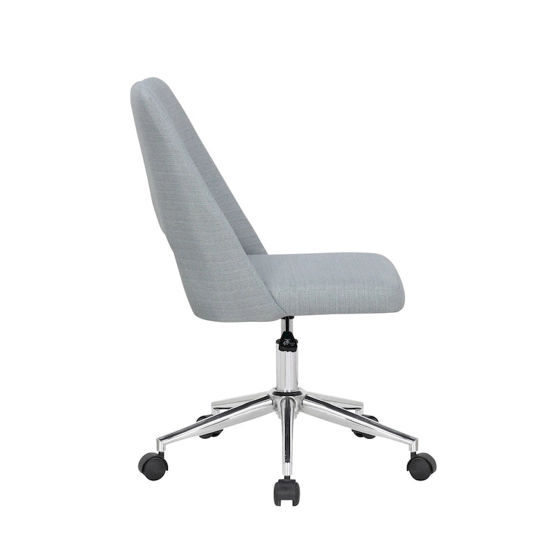Chaise de bureau Kimora, revêtement en lin, roulettes