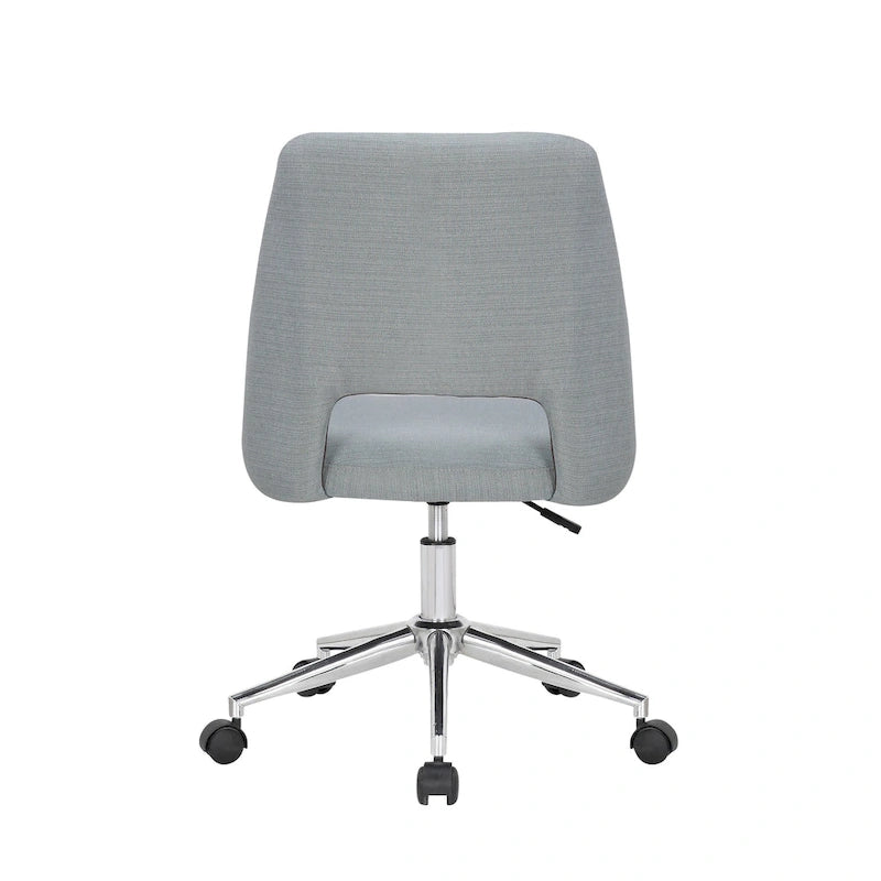 Chaise de bureau Kimora, revêtement en lin, roulettes