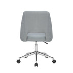 Chaise de bureau Kimora, revêtement en lin, roulettes