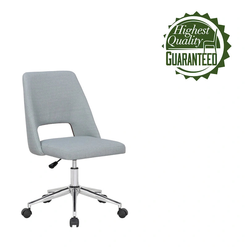 Chaise de bureau Kimora, revêtement en lin, roulettes