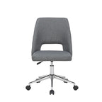 Chaise de bureau Kimora, revêtement en lin, roulettes