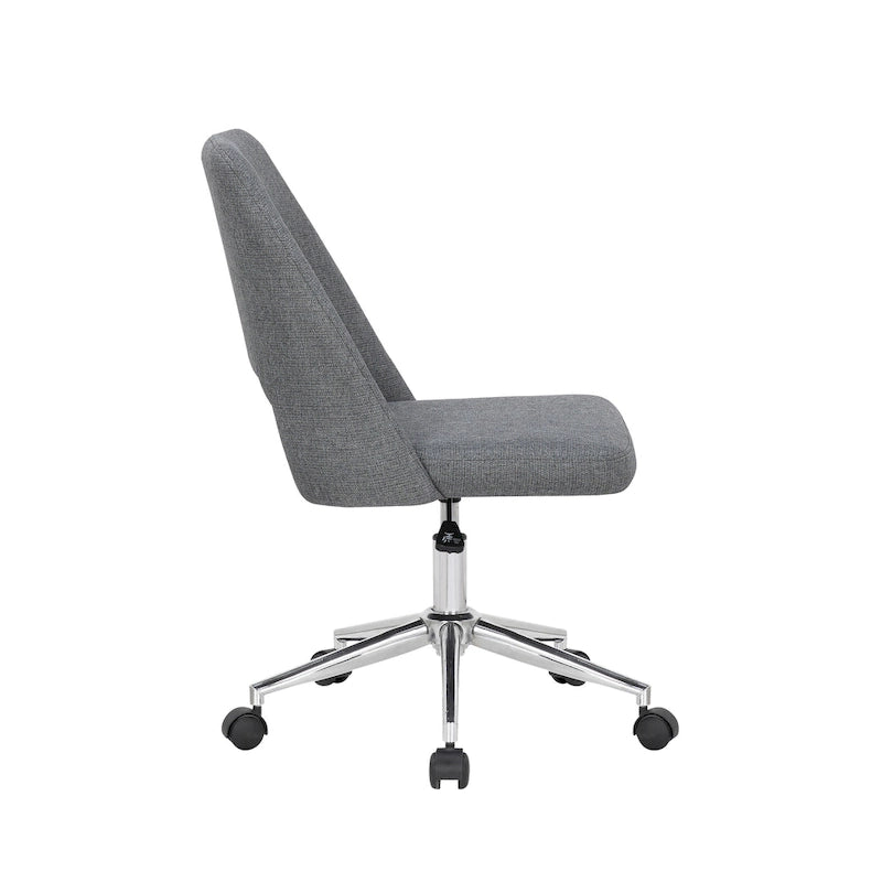 Chaise de bureau Kimora, revêtement en lin, roulettes