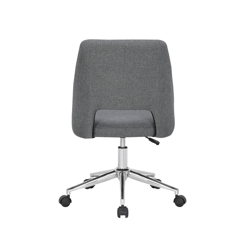 Chaise de bureau Kimora, revêtement en lin, roulettes