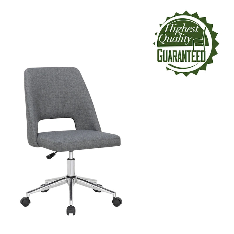 Chaise de bureau Kimora, revêtement en lin, roulettes