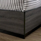 Ensemble de chambre à coucher 2 pièces Rothwell Contemporary gris et bois avec étagères par