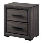 Ensemble de chambre à coucher 2 pièces Rothwell Contemporary gris et bois avec étagères par