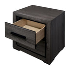 Ensemble de chambre à coucher 2 pièces Rothwell Contemporary gris et bois avec étagères par