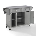 Chariot de cuisine/îlot à plateau en acier inoxydable gris vintage – 51,5 L x 18 P x 34 H