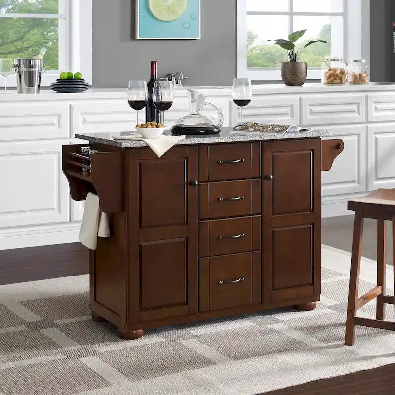   Eleanor Solid Granite Top Kitchen Island - 51.5 W x 18 D x 35.25 H