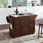 Îlot de cuisine avec plateau en granit massif - 51,5 L x 18 P x 35,25 H