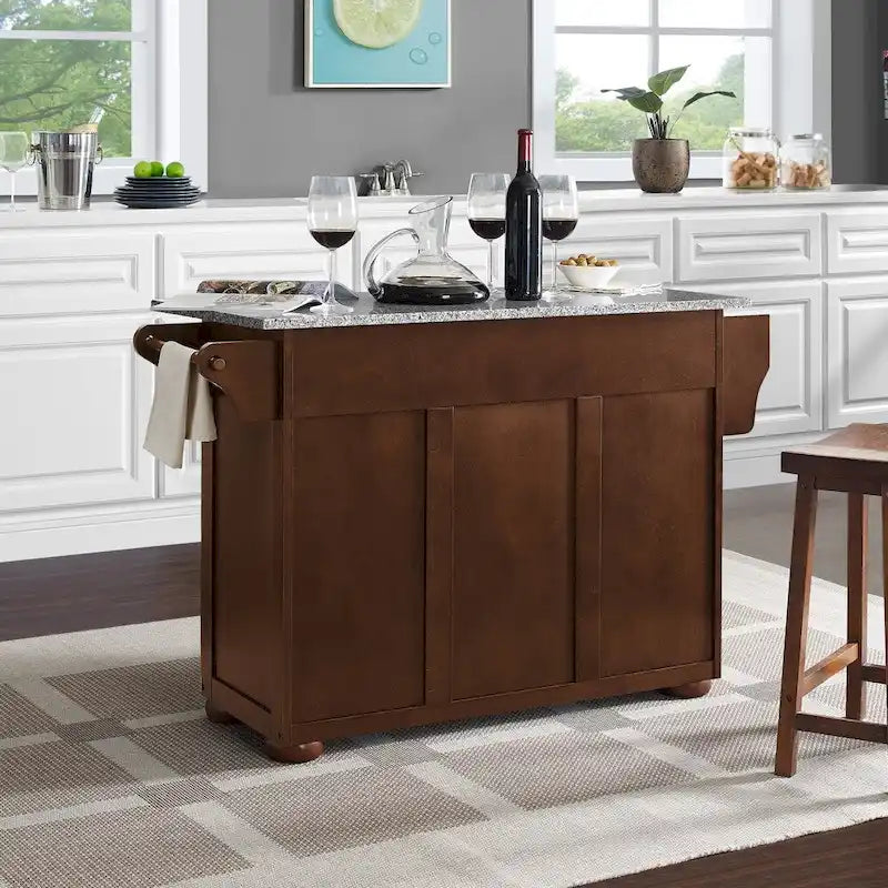 Îlot de cuisine avec plateau en granit massif - 51,5 L x 18 P x 35,25 H