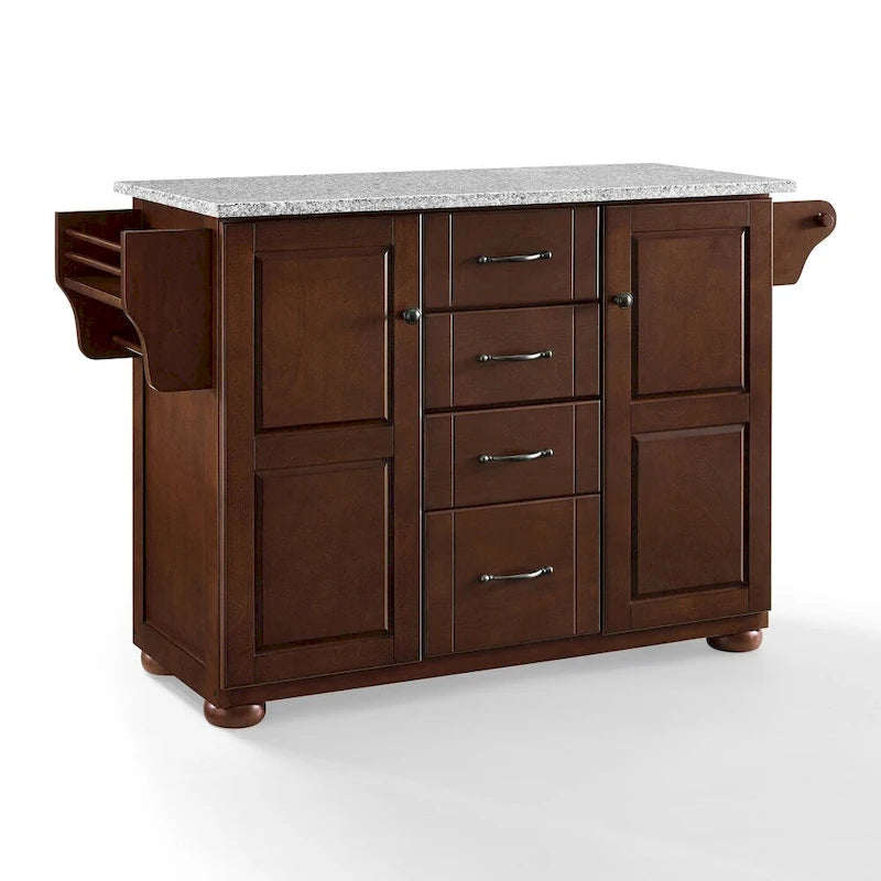 Îlot de cuisine avec plateau en granit massif - 51,5 L x 18 P x 35,25 H