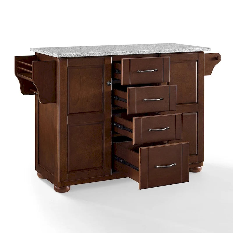 Îlot de cuisine avec plateau en granit massif - 51,5 L x 18 P x 35,25 H