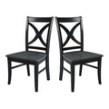 Chaises de salle à manger à dossier en X en bois massif, deux chaises par ensemble.