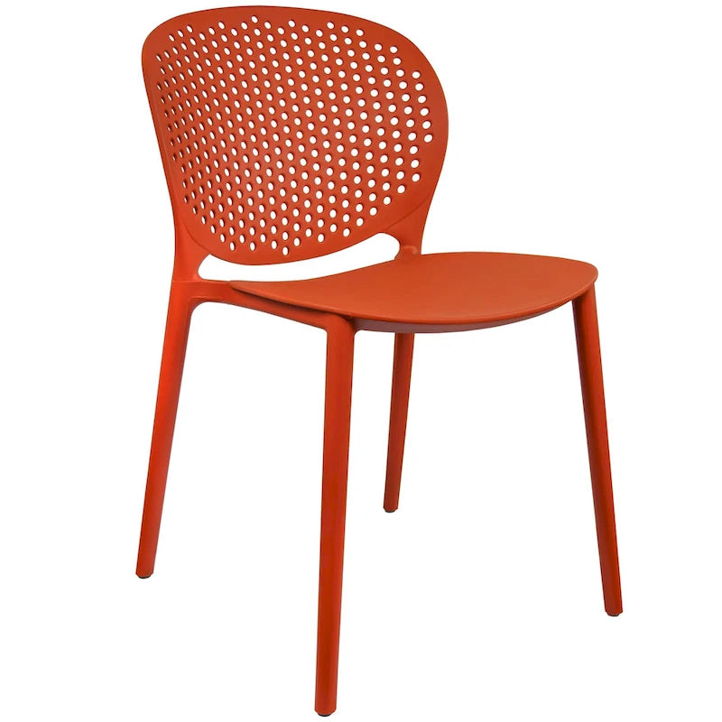 Chaises d'appoint de salle à manger sans accoudoirs empilables, moulées, mates, pour patio, intérieur, extérieur, cuisine, chambre à coucher, lot de 2